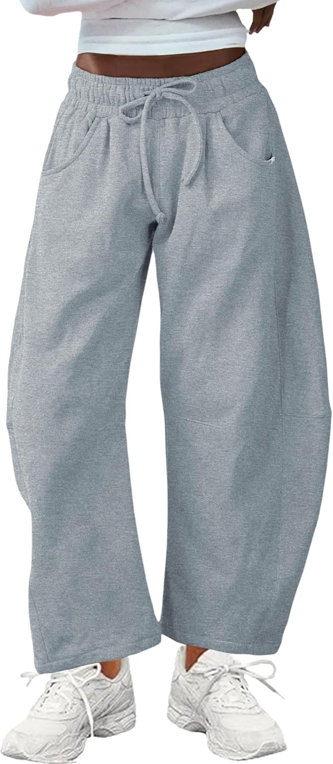 SeekMe Barrel Leg Sweatpant Drawstring Elastic Waisted Wide image 1