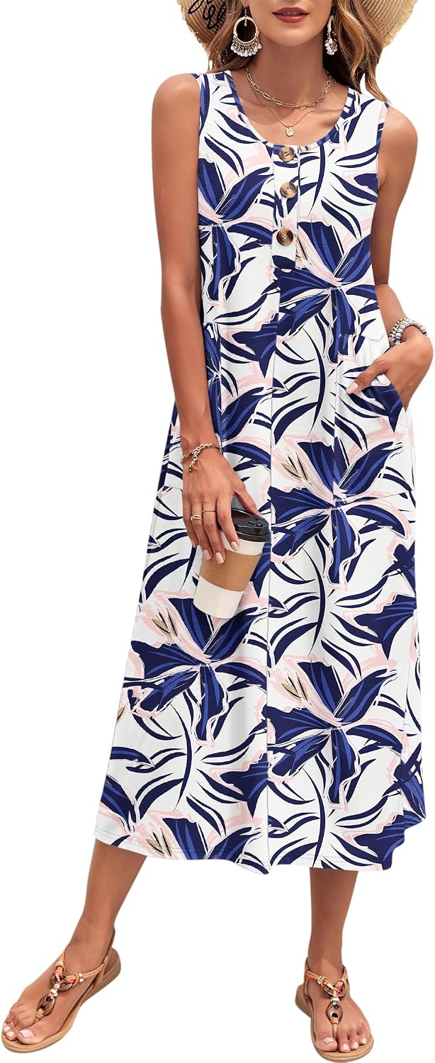 MOLERANI Summer Maxi Casual Dress Sleeveless Loose Long image 1